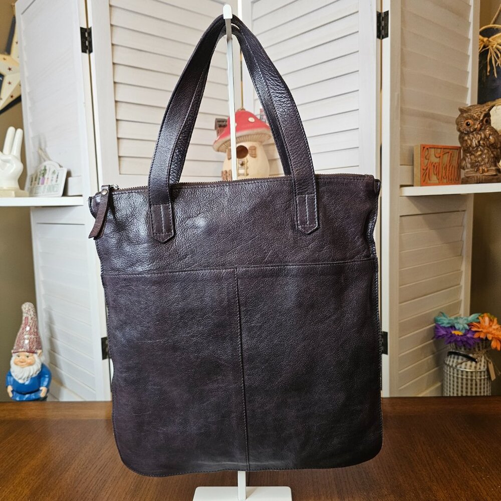 latico Dark Brown Leather Crossbody Tote